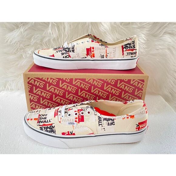 NEW UNISEX VANS OFF THE WALL US 9M Authentic PACKING TAPE design Lace-Up Sneaker - Picture 3 of 12